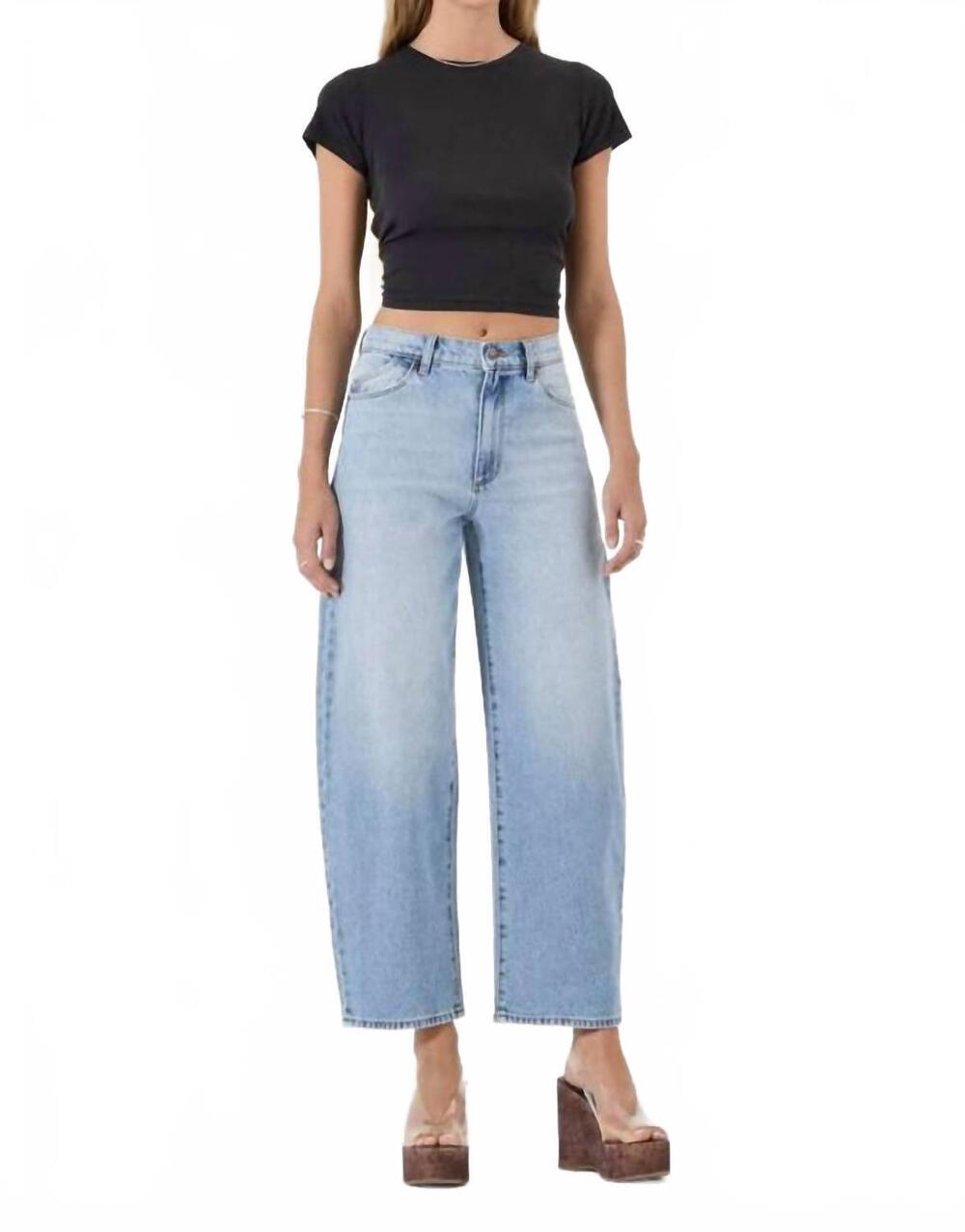 NEW ROLLA'S gigi barrel jeans in brad blue